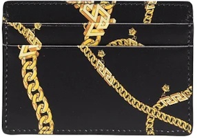 Order Versace La Medusa Card Holder Chain Link Print Black/Gold