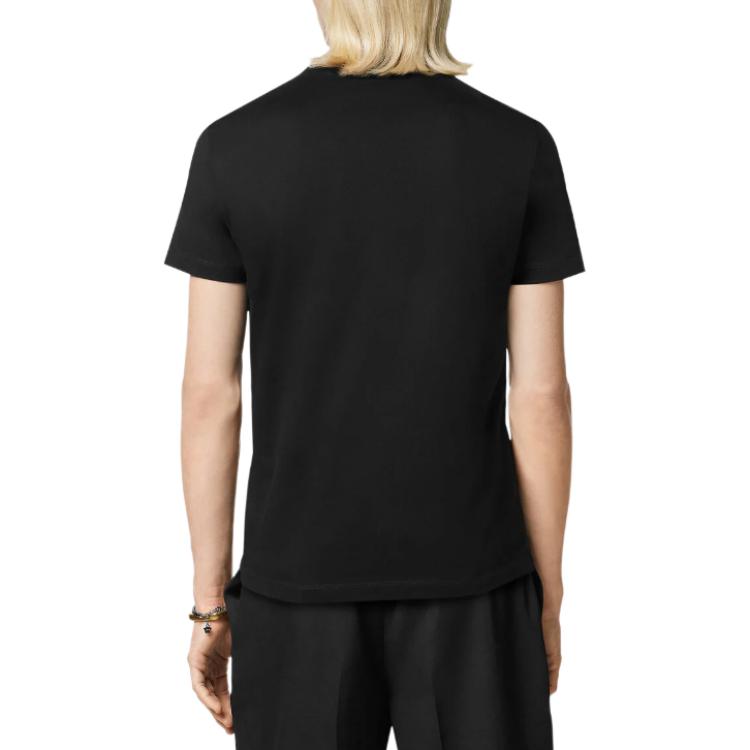 VERSACE La Vacanza Holiday SS24 Logo Embroidered  Black T-Shirt. 1013944-1A11470-1B000 圖 4