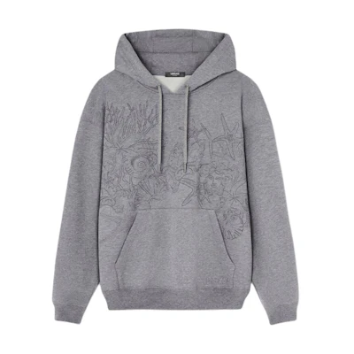 VERSACE La Vacanza SS24 Starfish Shell Embroidered Hoodie Men’s Grey 1013979-1A11439-1E100