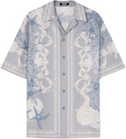 VERSACE La Vacanza SS24 Starfish Shell Print Short-Sleeve Shirt Blue Men 1003926-1A11093-5E360 VERSACE La Vacanza SS24 Starfish Shell Print Short-Sleeve Shirt Blue Men 1003926-1A11093-5E360