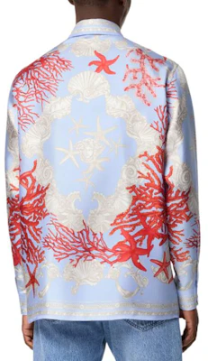 VERSACE La Vacanza 海星贝壳印花短袖衬衫 蓝色 SS24 1012141-1A11093-5UB20 Purchase VERSACE La Vacanza 海星贝壳印花短袖衬衫 蓝色 SS24 1012141-1A11093-5UB20