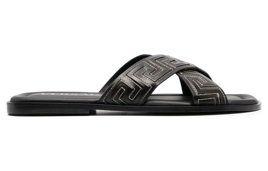 Order Sandali Piatto in Pelle Versace ''Greek Key Nero'' 1005770-1A05954_2B130