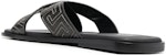 Sandal Rata Kulit Versace 'Greek Key Hitam' 1005770-1A05954_2B130