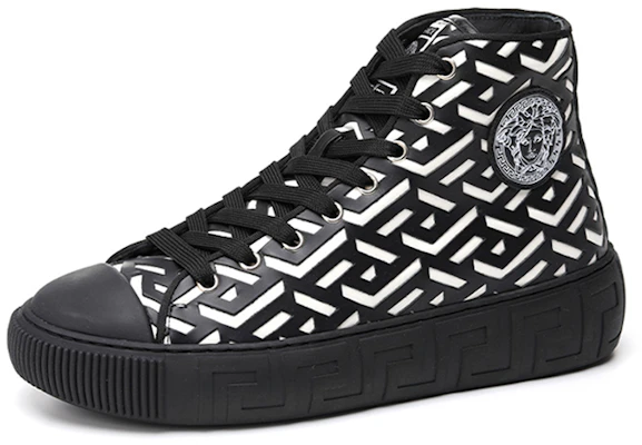 Versace Leder-High-Top ''Hollow Carving Schwarz'' DSU8403-1A04183_2B02P Order Versace Leder-High-Top ''Hollow Carving Schwarz'' DSU8403-1A04183_2B02P