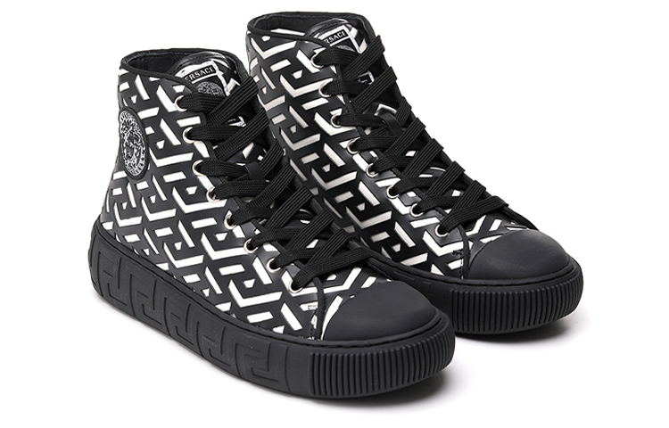 Lookbook Versace Leder-High-Top ''Hollow Carving Schwarz'' DSU8403-1A04183_2B02P