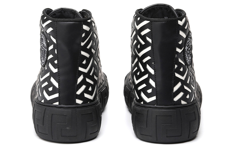 Shop Versace Leder-High-Top ''Hollow Carving Schwarz'' DSU8403-1A04183_2B02P