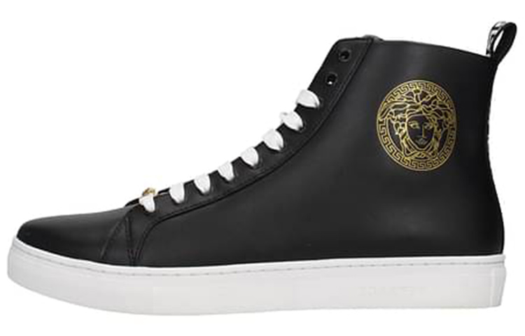 Buy 范思哲黑色高帮皮革运动鞋 1002782-1A02200_1B00V