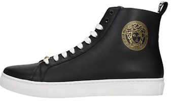 Versace Leather High-Top Sneakers 'Black' 1002782-1A02200_1B00V Versace Leather High-Top Sneakers 'Black' 1002782-1A02200_1B00V
