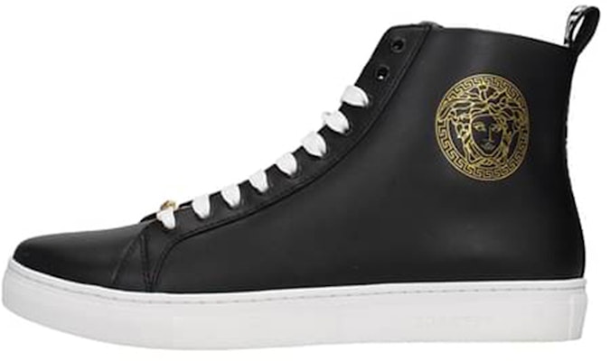 Versace Leather High-Top Sneakers 'Black' 1002782-1A02200_1B00V Buy Versace Leather High-Top Sneakers 'Black' 1002782-1A02200_1B00V