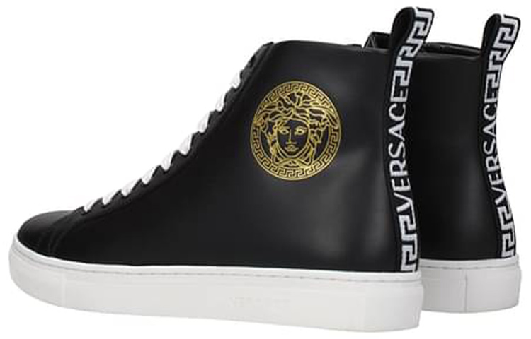 Shop 范思哲黑色高帮皮革运动鞋 1002782-1A02200_1B00V