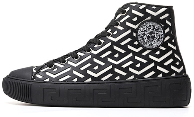 Versace Leather High-Top 'Hollow Carving Black' DSU8403-1A04183_2B02P Buy Versace Leather High-Top 'Hollow Carving Black' DSU8403-1A04183_2B02P