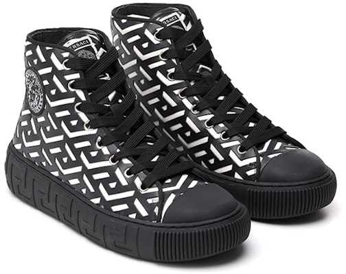 Versace Leather High-Top 'Hollow Carving Black' DSU8403-1A04183_2B02P Lookbook Versace Leather High-Top 'Hollow Carving Black' DSU8403-1A04183_2B02P