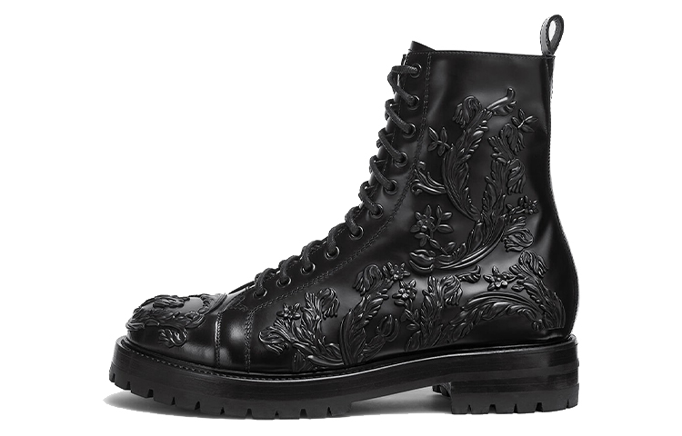 Versace Leather Lace-Up Ankle Boots 'Black Fashion' 1006971-1A04667_1B000
