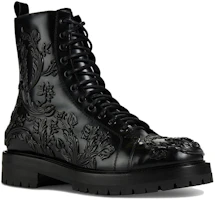 Lookbook Versace Leather Lace-Up Ankle Boots 'Black Fashion' 1006971-1A04667_1B000