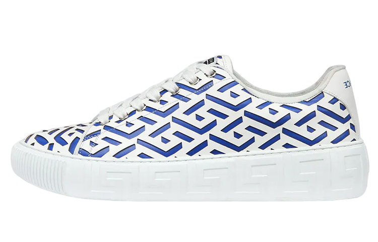 Versace Leather Low-Top Lace-Up 'Blue White' DSU8404-1A04183_2W87P
