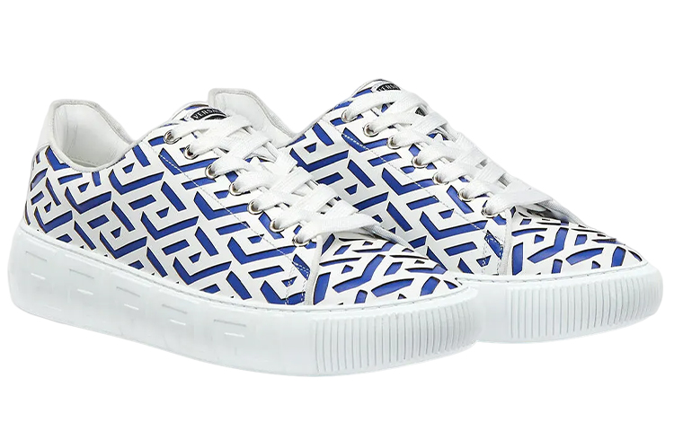 Order ヴェルサーチ レザー ローカットスニーカー 青白
(Verusāchi Rezā Rōkatto Sunīkā Aojiro) DSU8404-1A04183_2W87P