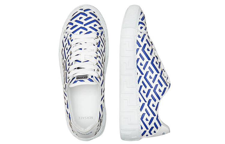 Lookbook ヴェルサーチ レザー ローカットスニーカー 青白
(Verusāchi Rezā Rōkatto Sunīkā Aojiro) DSU8404-1A04183_2W87P