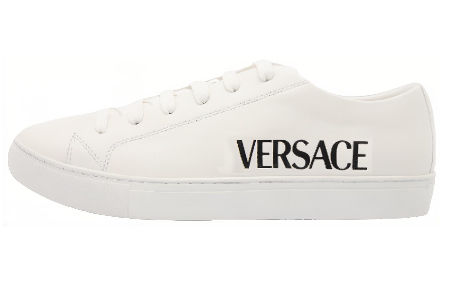 Versace Leather Low-Top Lace-Up 'Fashion Sneaker White'