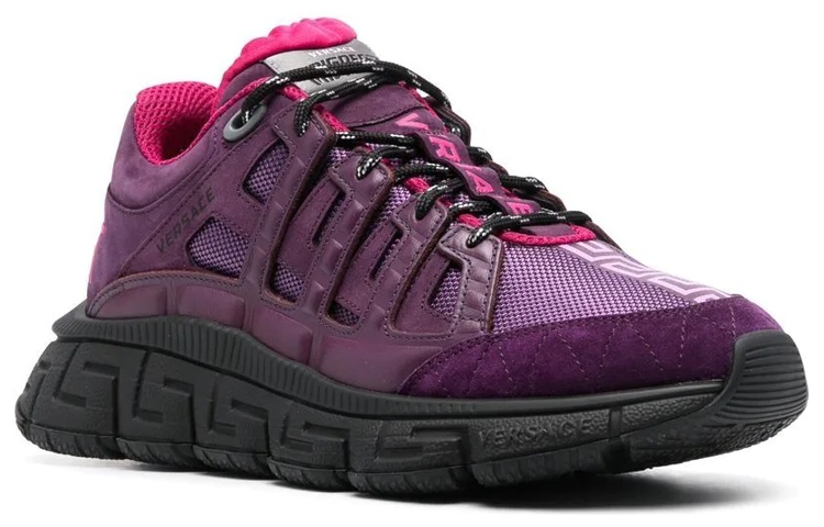 Versace Leather Low-Top Sneakers 'Purple' 圖 2