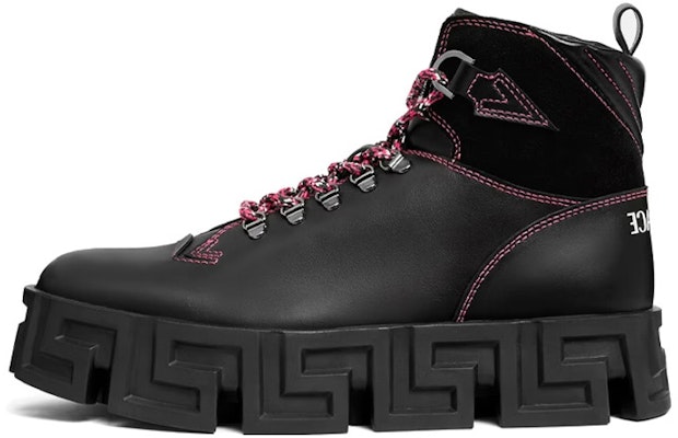 Versace Leather Maze Hiking Ankle Boot 'Black' 1007681-1A05508_1B00B Buy Versace Leather Maze Hiking Ankle Boot 'Black' 1007681-1A05508_1B00B