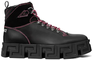 Order But Hitam Versace Leather Maze Hiking Ankle Boot 1007681-1A05508_1B00B