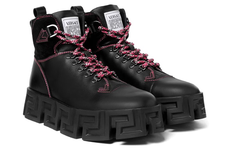 Lookbook Bota de Senderismo de Cuero Versace Maze Tobillera 'Negra' 1007681-1A05508_1B00B