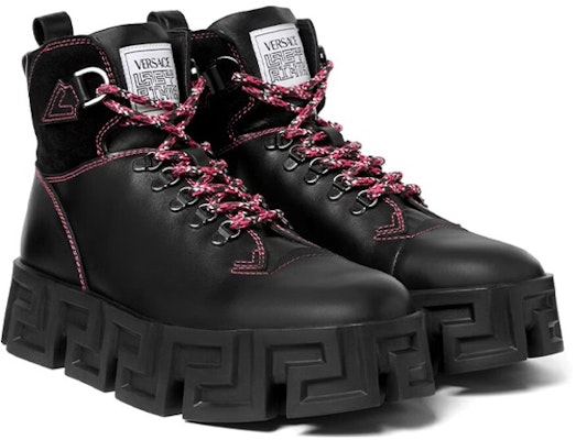 Versace Leather Maze Hiking Ankle Boot 'Black' 1007681-1A05508_1B00B Lookbook Versace Leather Maze Hiking Ankle Boot 'Black' 1007681-1A05508_1B00B
