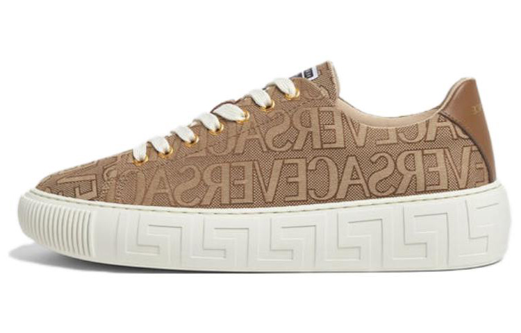 Versace Leather Round-Toe Lace-Up Low-Top 'Brown' DSU8404-1A07977_2N24V