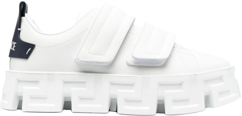 Versace Leather Round-Toe Lace-Up Low-Top Sneakers 'Navy Blue' 1009741-1A02500_2W30B Order Versace Leather Round-Toe Lace-Up Low-Top Sneakers 'Navy Blue' 1009741-1A02500_2W30B