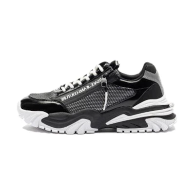 Versace Leather Round Toe Lace-Up Low Top 'Black'