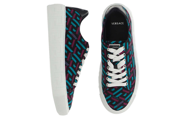 Lookbook Sneaker Kulit Versace 'Hitam Merah Biru' DSU8404-1A027195_G32P
