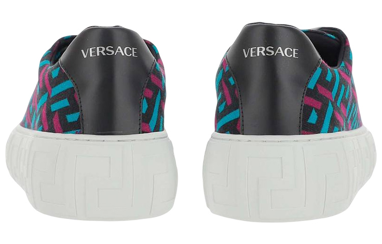 Shop Sneaker Kulit Versace 'Hitam Merah Biru' DSU8404-1A027195_G32P