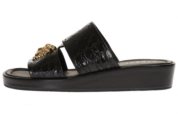 Versace Leather Wedge Mule 'Black Fashion' DSU6211-DVFCG_D41OH