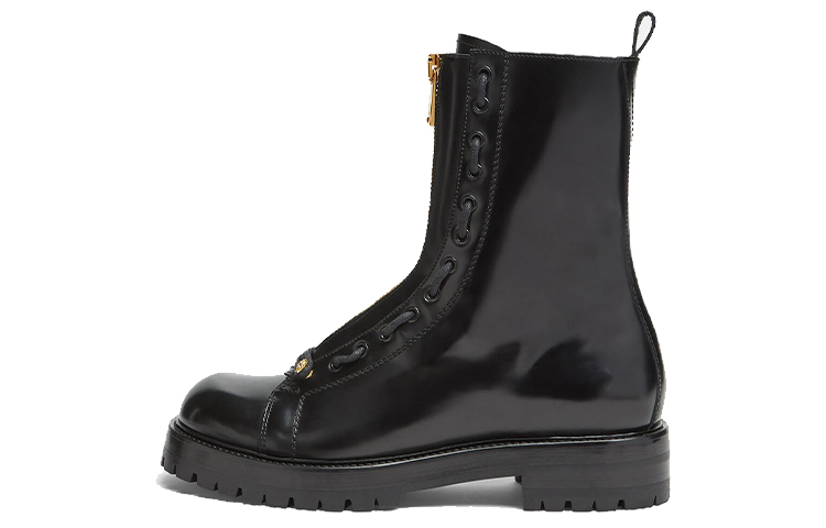 Versace Leather Zip 'Fashion Ankle Boot Black'