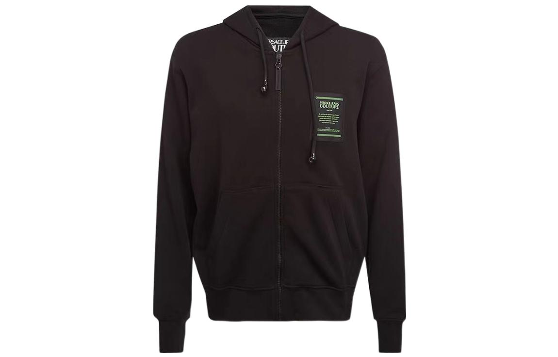 Versace Letter Logo Print Casual Hoodie Jacket Men’s Black B7GZA7TN-30318-899