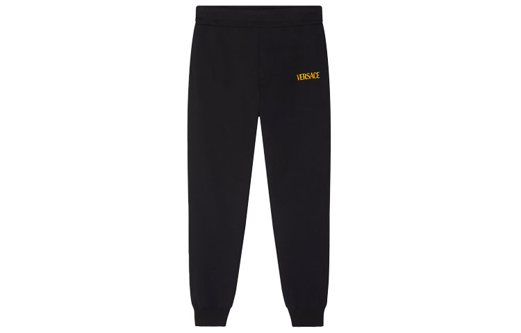 Order 范思哲字母印花弹力腰针织长裤 男士黑色 A89403-A231242-A1008