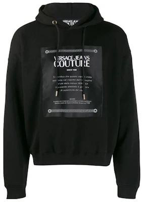 VERSACE Letter Print Hoodie Black Long Sleeve Sweatshirt B7GUA7F2-0216-899 Order VERSACE Letter Print Hoodie Black Long Sleeve Sweatshirt B7GUA7F2-0216-899