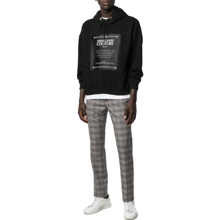 VERSACE Letter Print Hoodie Black  Long Sleeve Sweatshirt B7GUA7F2-0216-899 圖 3
