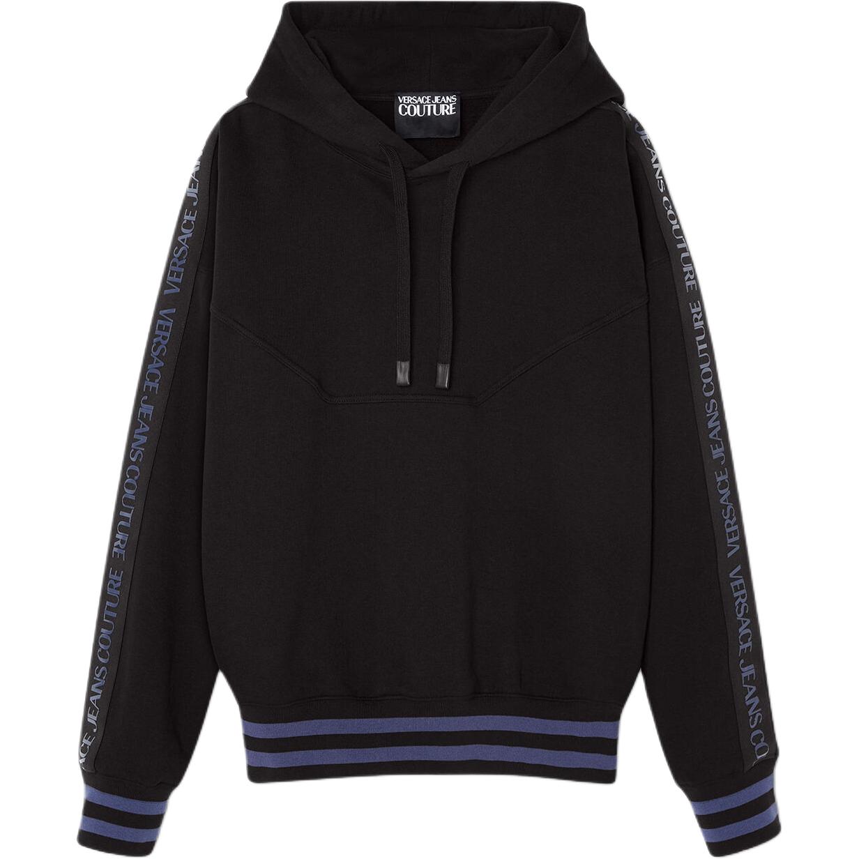 Versace Letter Stripe Print Drawstring Hoodie 73GAI317-F0002-899