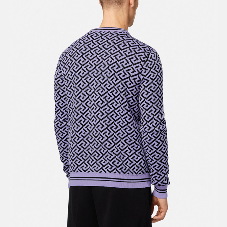 VERSACE Light Purple Printed Wool Knit Pullover Sweater. 1003883-1A02469-5L160 圖 5