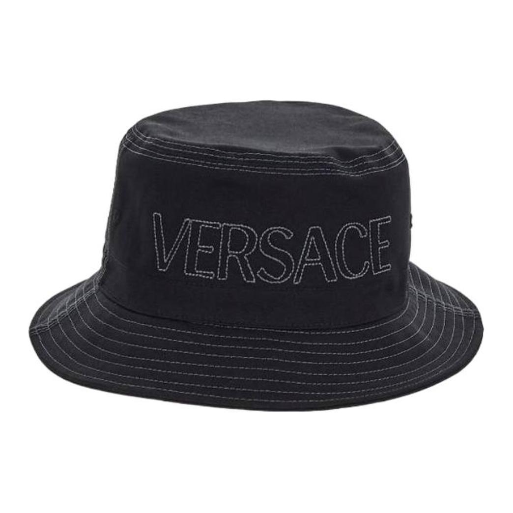 Order VERSACE 男士黑色Logo棉質漁夫帽 10107391A078692B050