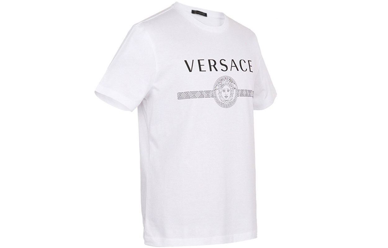 VERSACE Logo Cotton Casual Short Sleeve T-Shirt White (). A83159-A228806-A001 圖 4