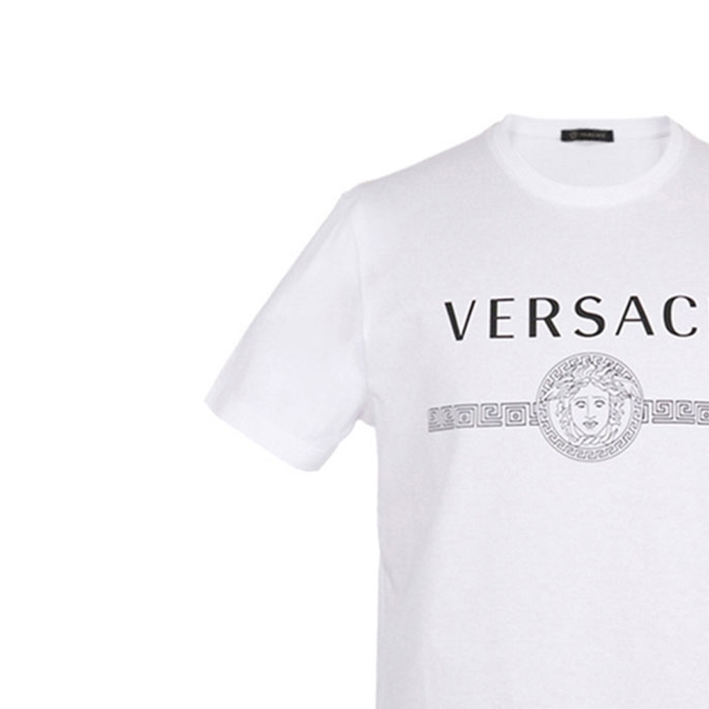 VERSACE Logo Cotton Casual Short Sleeve T-Shirt White (). A83159-A228806-A001 圖 8