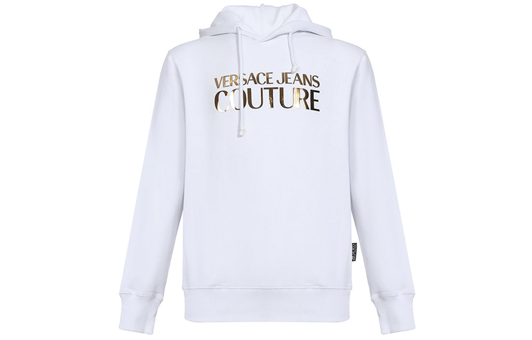 Versace Logo Cotton Hoodie White - Loose Fit Sweatshirt B7GVA7EC-30310-K41