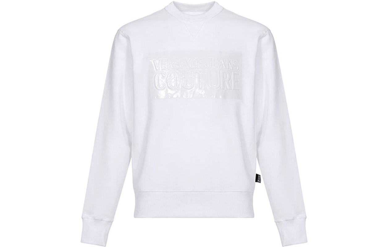 Versace Logo Crewneck Long Sleeve Sweatshirt - White B7GVA7VJ-30333-003