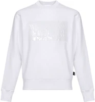Versace Logo Crewneck Long Sleeve Sweatshirt - White B7GVA7VJ-30333-003 Versace Logo Crewneck Long Sleeve Sweatshirt - White B7GVA7VJ-30333-003