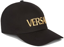 Versace Logo Embroidered Black Baseball Cap. ICAP006-A234764-A4007 Versace Logo Embroidered Black Baseball Cap. ICAP006-A234764-A4007