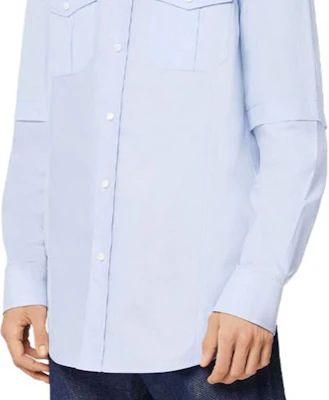 Camisa de Manga Larga de Popelina de Algodón Bordada con Logo VERSACE 1000875-1A00630-1V150 Details for Camisa de Manga Larga de Popelina de Algodón Bordada con Logo VERSACE 1000875-1A00630-1V150