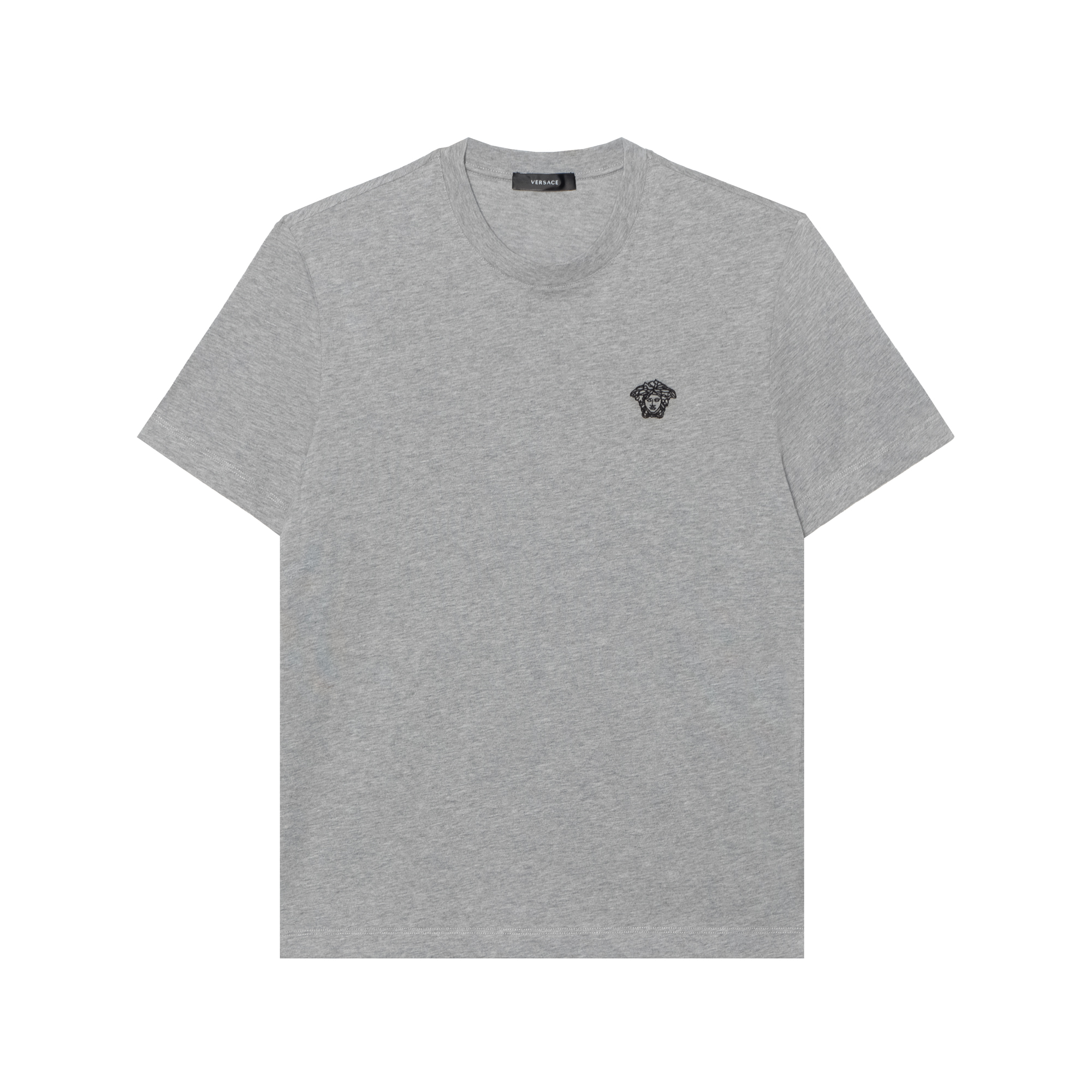 VERSACE Logo Embroidered Crewneck Short Sleeve SS24 T-Shirt Men Grey A89500S-A230901-2EH60