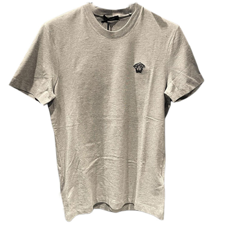 Order 范思哲 男士灰色标志刺绣短袖圆领T恤 SS24款 A89500S-A230901-2EH60